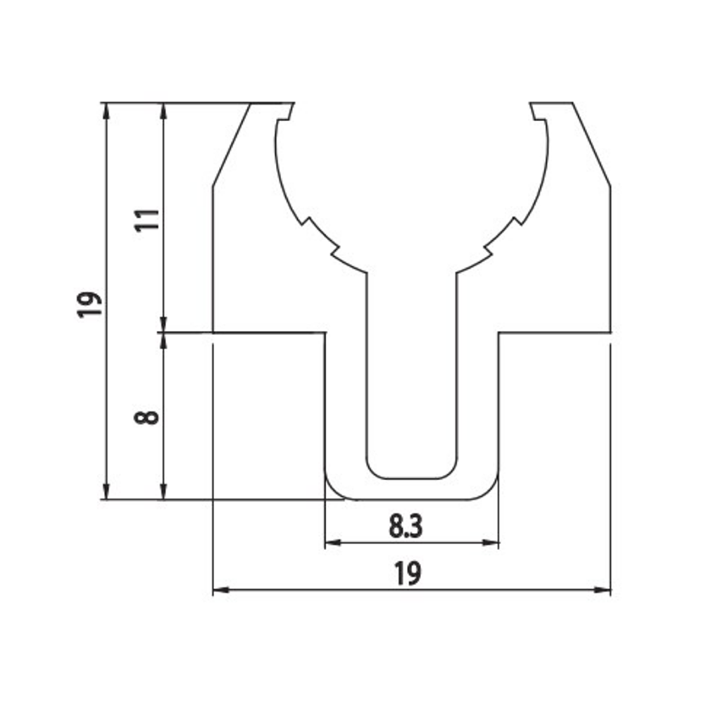 10-912-0-900MM MODULAR SOLUTIONS LINEAR PART<BR>12MM SHAFT SUPPORT PROFILE, CUT TO THE LENGTH OF 900 MM